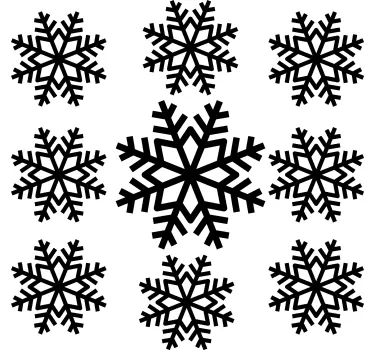 Sticker Vitre Noel Définir le flocon de neige - TenStickers