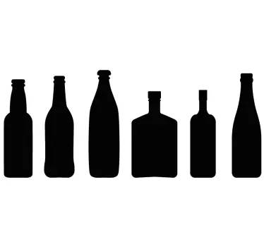 Sticker frigo collection silhouette de bouteille - TenStickers