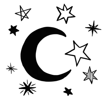 Sticker chambre enfant corps célestes et luminaires - TenStickers