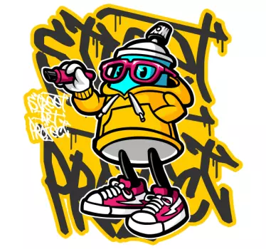 Sticker Texte Graffiti art de rue de dessin animé - TenStickers