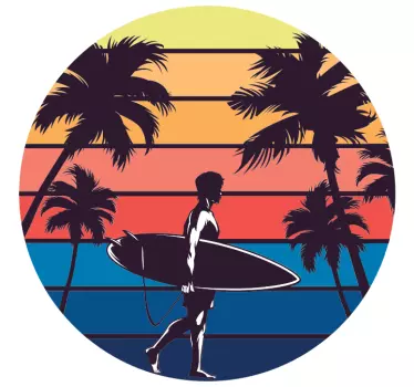 Sticker vintage surf Hawaï - TenStickers