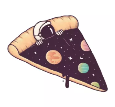 Sticker espace pizza galactique - TenStickers