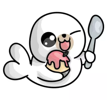Autocollant animal de compagnie phoque joueur avec glace - TenStickers