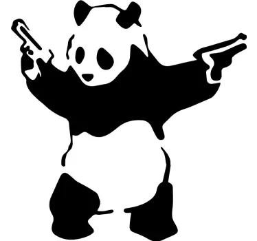 Sticker frigo Banksy panda avec des fusils - TenStickers