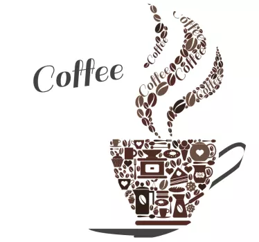 Autocollant Boisson Tasse à café faite par des icônes de café - TenStickers
