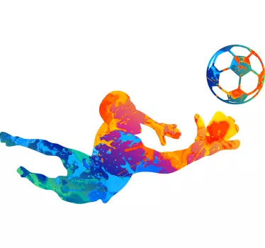 Sticker foot gardien de but multicolore - TenStickers