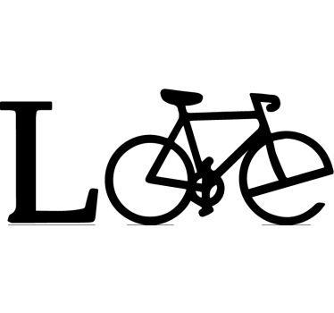 Autocollant vélo Love avec bicyclette - TenStickers