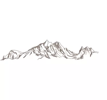 Sticker mural salon nature montagnes blanches - TenStickers