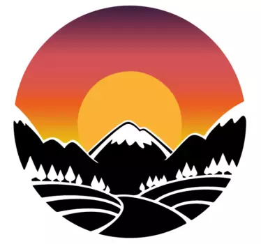 Sticker cuisine nature soleil montagne et forêt - TenStickers