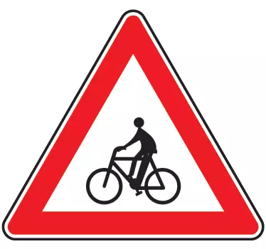 Sticker parking panneau attention cycliste - TenStickers