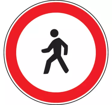 Sticker parking panneau attention piéton - TenStickers