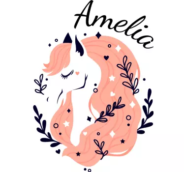 Sticker Animal Ferme Cheval avec nom personnalisé - TenStickers