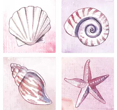 Sticker salle de bain carrelage tuiles de la vie marine - TenStickers