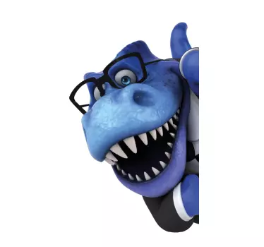 Vitrophanie vitrine Illustration 3d amusante de trex - TenStickers