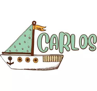 Sticker chambre enfant design de bateau mignon - TenStickers