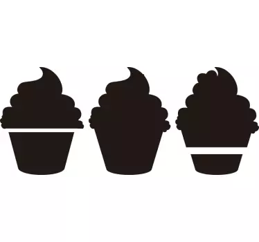 Sticker frigo silhouettes de cupcakes - TenStickers