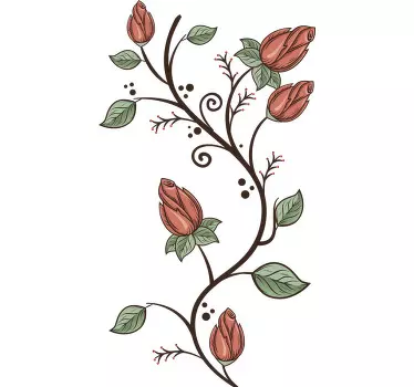 Autocollant mural fleurs fines - TenStickers