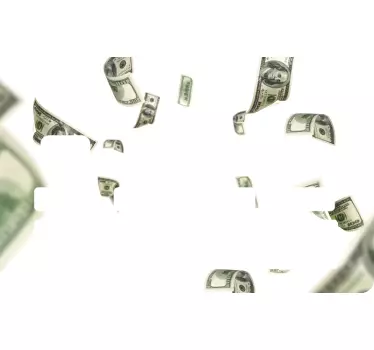 Sticker carte bancaire billets de dollar flottants - TenStickers