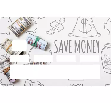 Sticker carte bancaire thème Économies d'argent - TenStickers