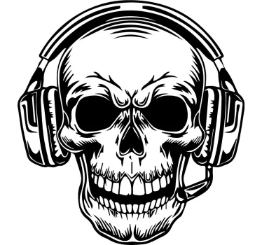 Skin Playstation Crâne avec casque - TenStickers