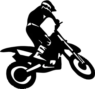 Sticker mural moto cross de silhouette - TenStickers