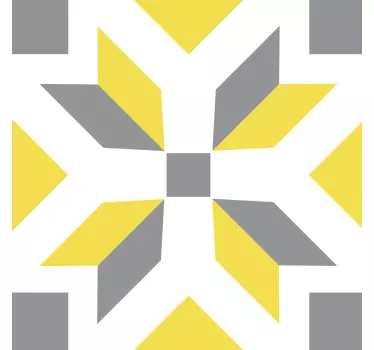 Sticker carrelage motif gris et jaune - TenStickers