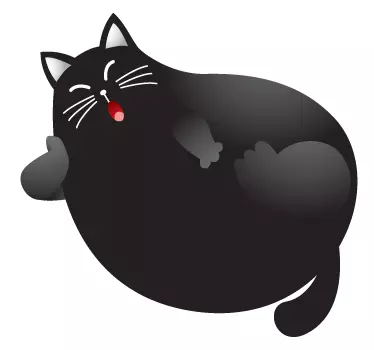 Sticker enfant gros chat noir - TenStickers