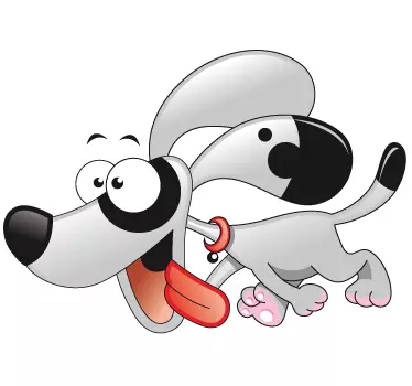 Sticker enfant chien en ballade - TenStickers