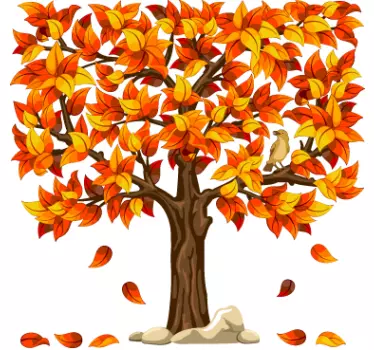 Sticker illustration arbre automne - TenStickers