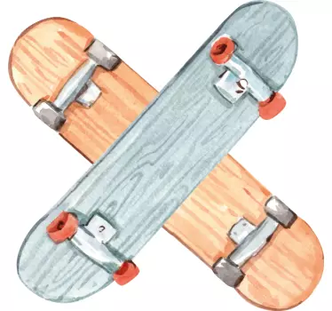 Sticker autres sports art mural de skate croisés - TenStickers