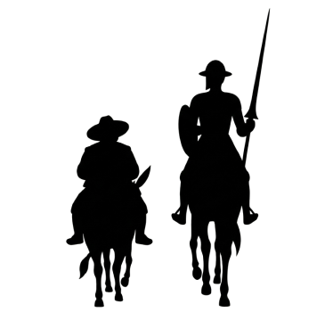 Sticker Voiture Don Quichotte Sancho Panza - TenStickers