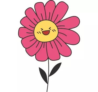 Sticker porte illustration de fleur souriante - TenStickers