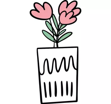 Sticker porte pot de fleurs élégant - TenStickers