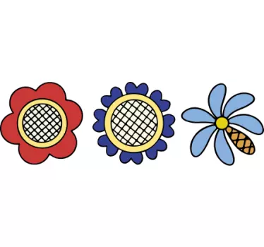 Autocollant vélo éléments floraux ludiques - TenStickers