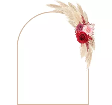 Sticker miroir cadre floral accentué - TenStickers
