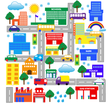 Sticker enfant rues ville - TenStickers