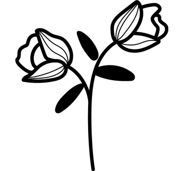 Sticker porte élément floral orné - TenStickers