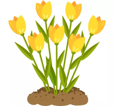 Sticker porte bouquet de fleurs vives - TenStickers