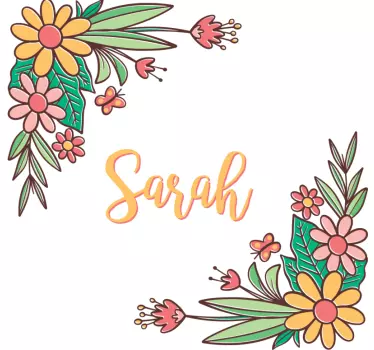 Sticker porte style nom botanique - TenStickers