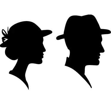Sticker WC silhouettes profils - TenStickers