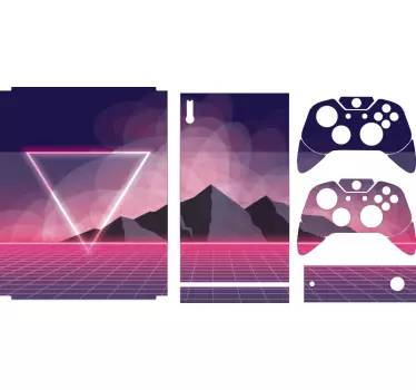 Sticker xbox montagnes géométriques rétro - TenStickers