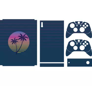 Sticker xbox paysage tropical au crépuscule - TenStickers