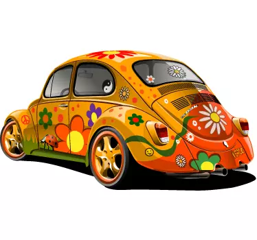 Sticker vintage voiture hippie - TenStickers