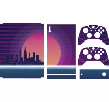 Sticker xbox paysage urbain au coucher de soleil - TenStickers