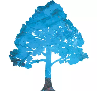 Sticker horizon arbre feuillu bleu - TenStickers