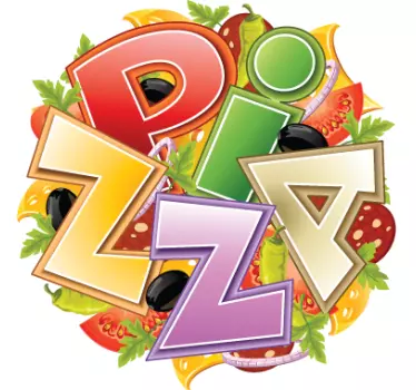 Autocollant vitrine logo pizzeria - TenStickers