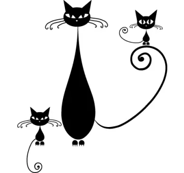 Sticker enfant famille chats - TenStickers
