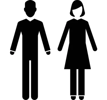 Sticker porte silhouette de couple - TenStickers