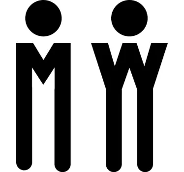 Sticker porte hommes femmes symboles - TenStickers
