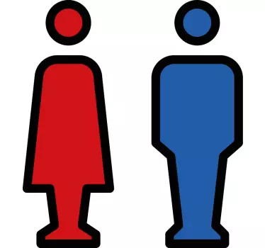 Sticker porte ensemble de symboles toilettes - TenStickers